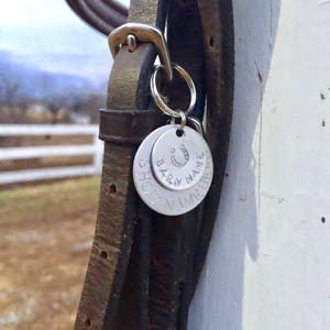 Custom Hand Stamped Double Bridle Charm: Horse or Dog Tag