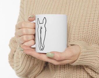 Personalized Equine Line Art Simple Coffee Mug - 11oz
