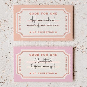 Personalisierte Date Night Gutscheine: Retro DIY Date Jar Tickets (PDF Download)