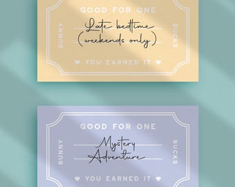 Printable Easter Bunny Bucks: Personalized Kids' Reward Coupons (Digital Download, PDF), Easter Gift