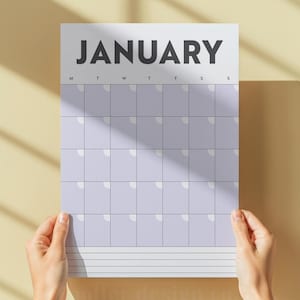 Calendrier mural pastel : couleurs neutres modernes, DIN A3 (téléchargement numérique)