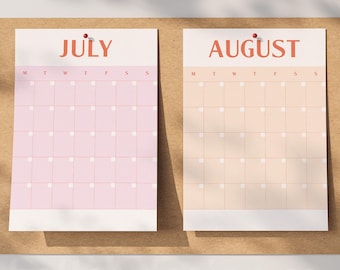 Printable Retro Wall Calendar: Accidentally Wes Anderson Inspired (DIN A3 Digital Download)