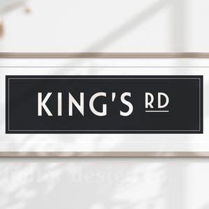 King&#39;s Road Sign, London Street Sign Print, Chelsea Wall Decor, Vintage London Wall Art, Retro London Tube Sign, Subway Sign, Engeland print