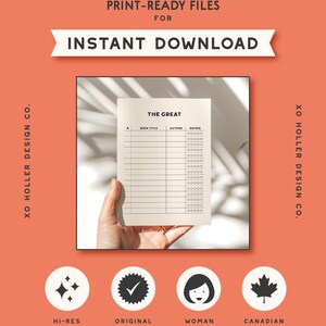 Retro Book Log Printable: Books I've Read, Reading Journal (PDF Download) image 3