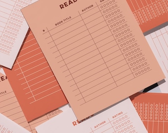 Retro Reading Log: Printable Book Tracker, Book Club Journal (PDF Download), Books I've Read