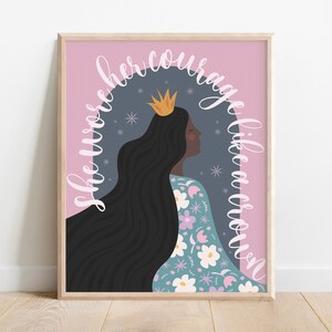 Princess Print, Motivational Girls Bedroom Wall Art, Black Girl Magic, Kids Wall Art Decor, African American Girl Nursery, Affirmation