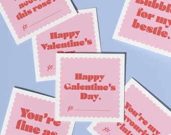 Funny Galentine's Day Wine Tags, Printable Valentine Gift Tags (Digital Download PDF)