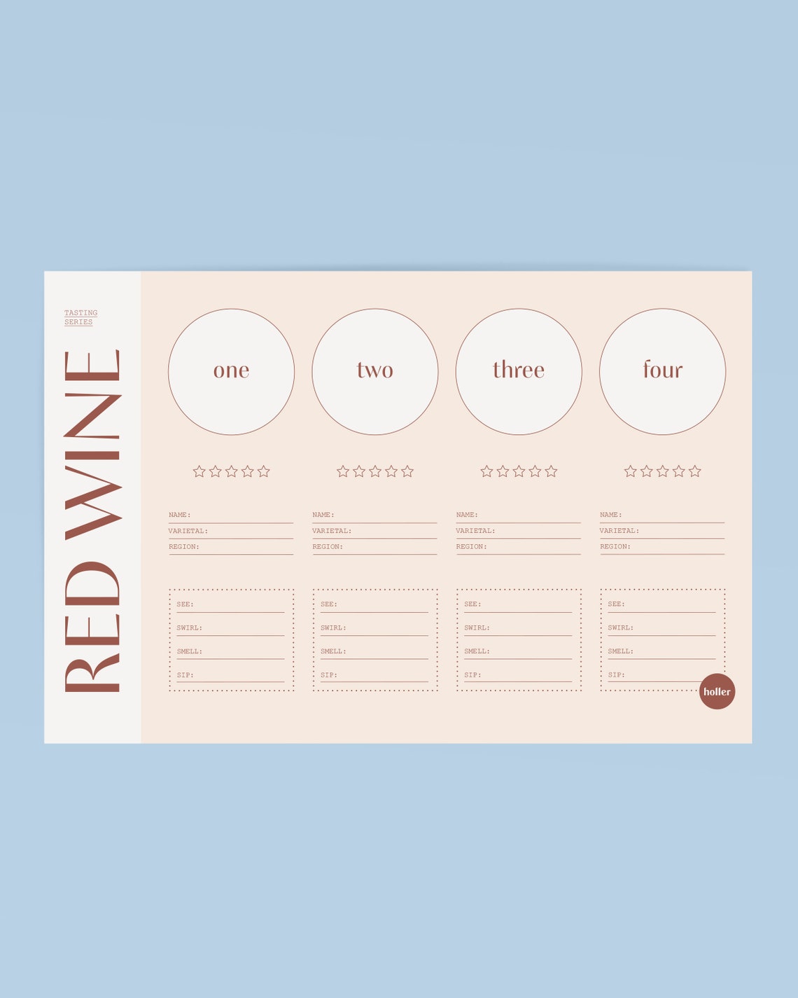 Red Wine Tasting Kit Printable: Placemats + Cards (digital Download ...