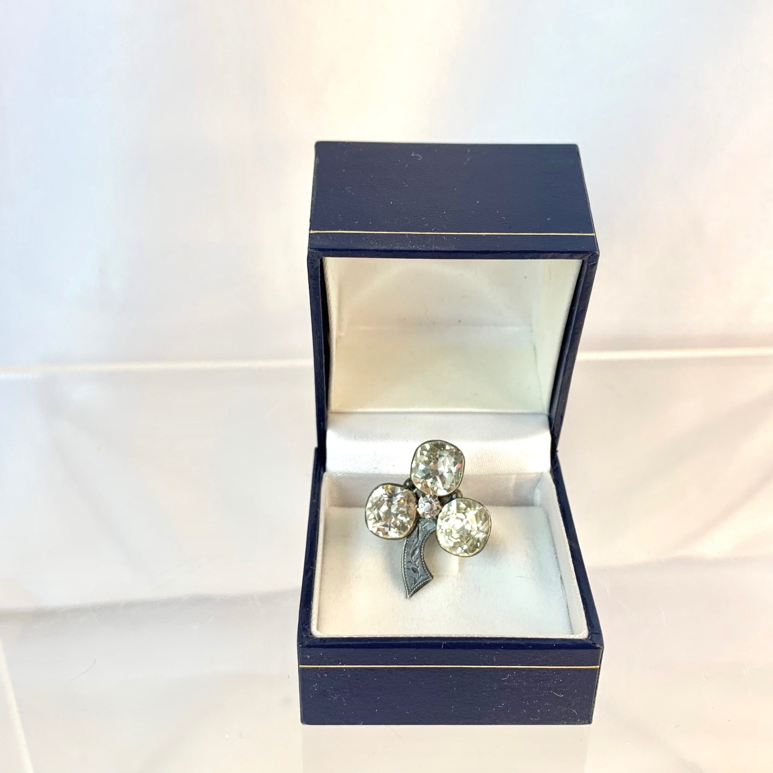 Antique Georgian Paste Rhinestone Irish Shamrock Brooch - Etsy