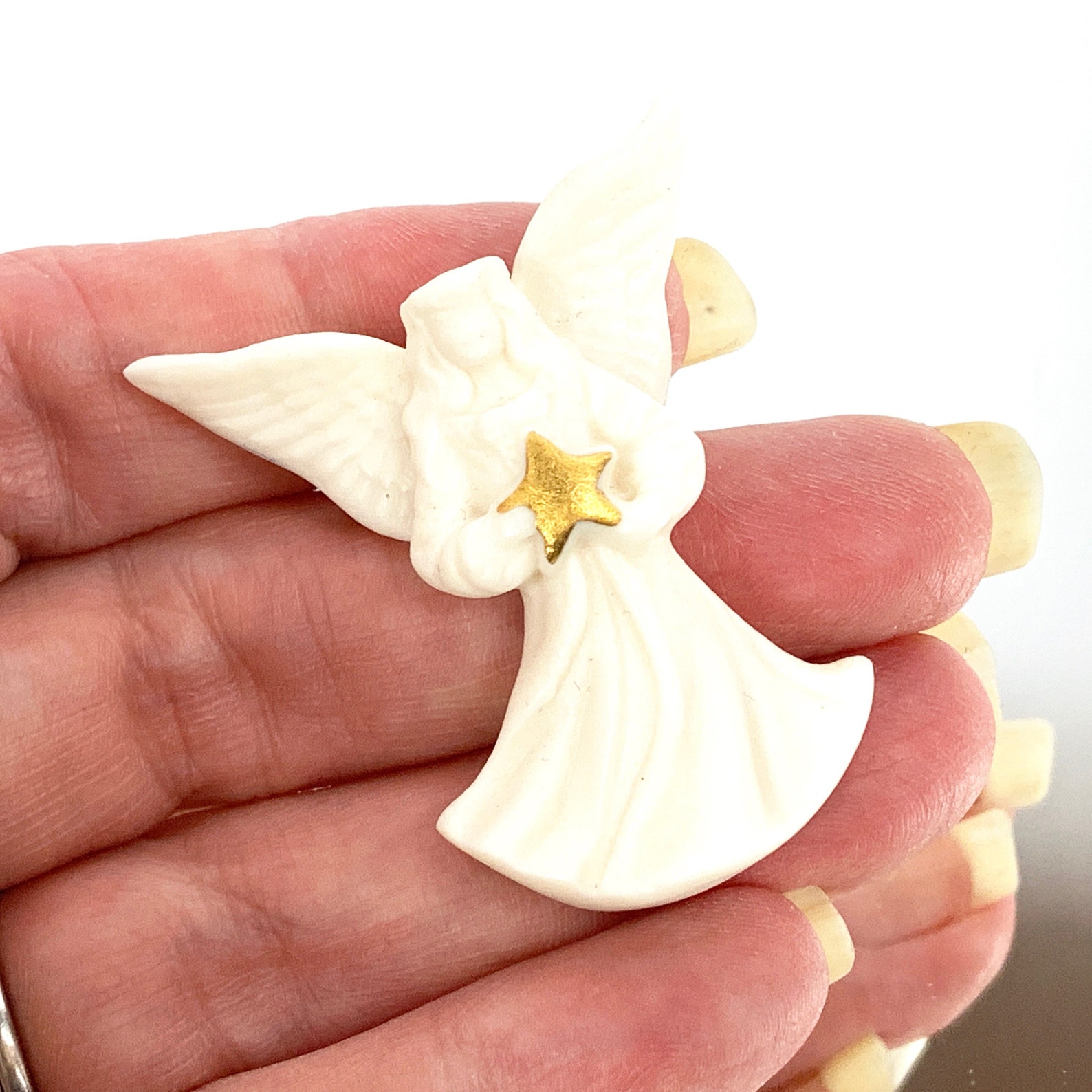 Lenox Porcelain Christmas Angel Brooch Rare Beauty Holiday Etsy