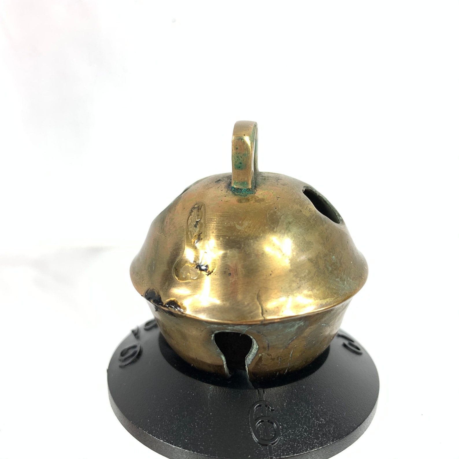 Genuine Brass Sleigh Bell Vintage Christmas Ornament Size 7 Etsy