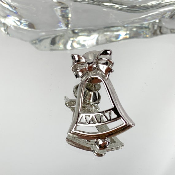 Silver Bell Lapel Pin Tie Tack Rare Beauty Vintage - image 1