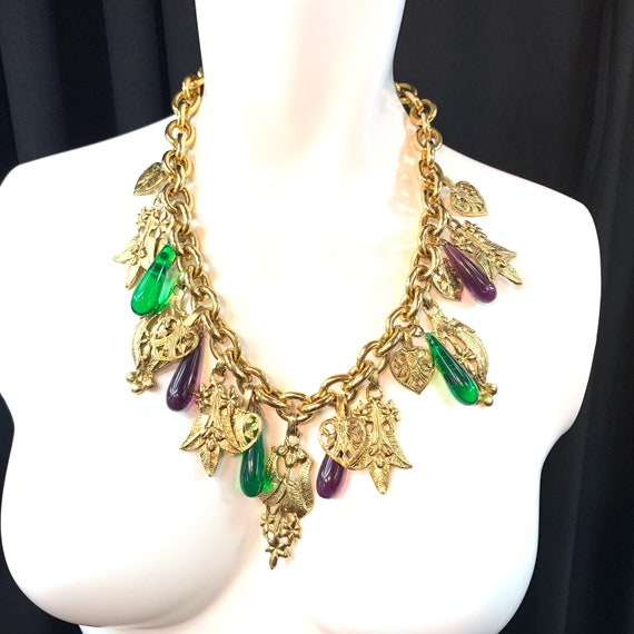 Vintage New Orleans Mardi Gras Statement Necklace