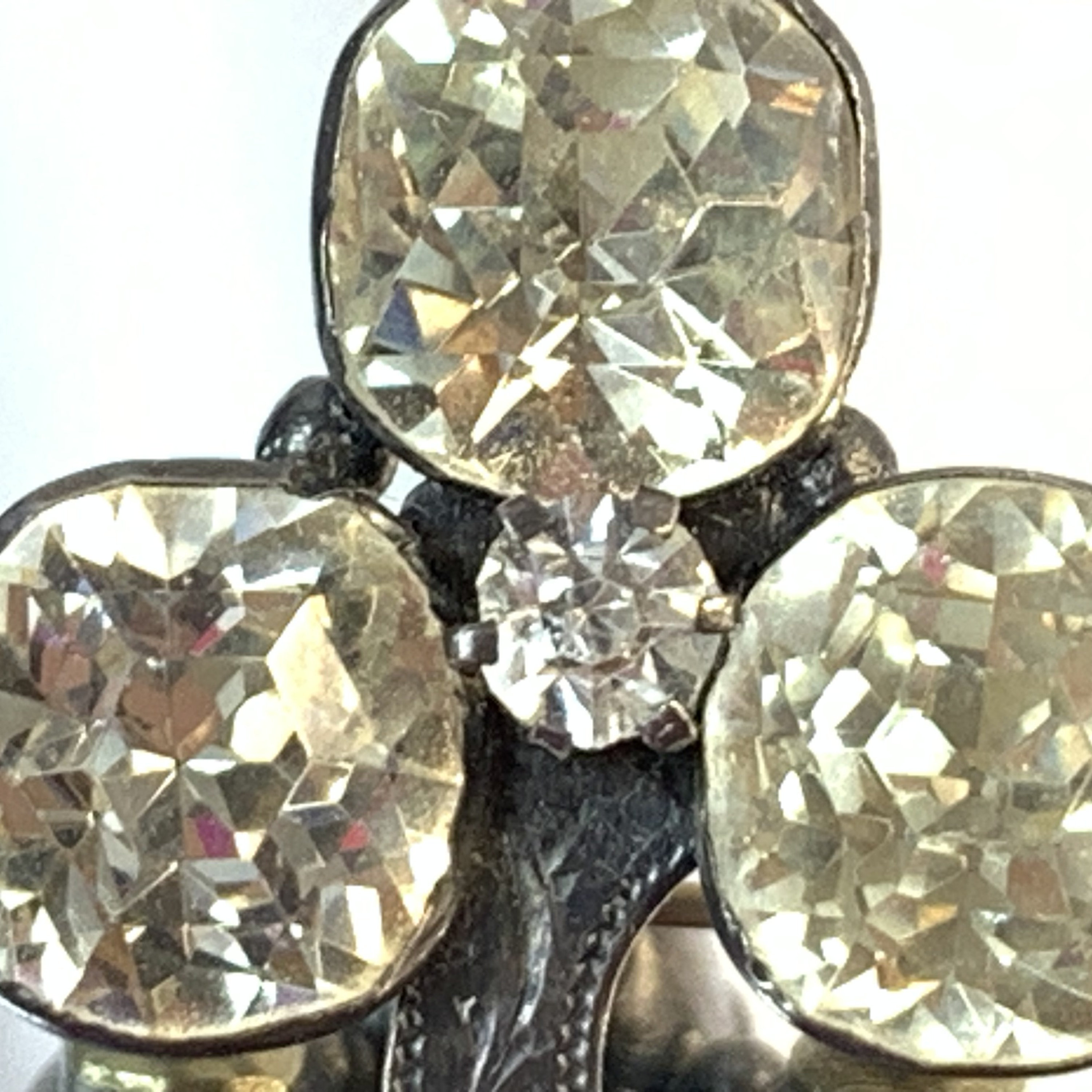 Antique Georgian Paste Rhinestone Irish Shamrock Brooch - Etsy