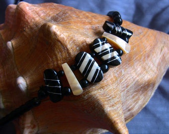 black coral necklace, surfer necklace
