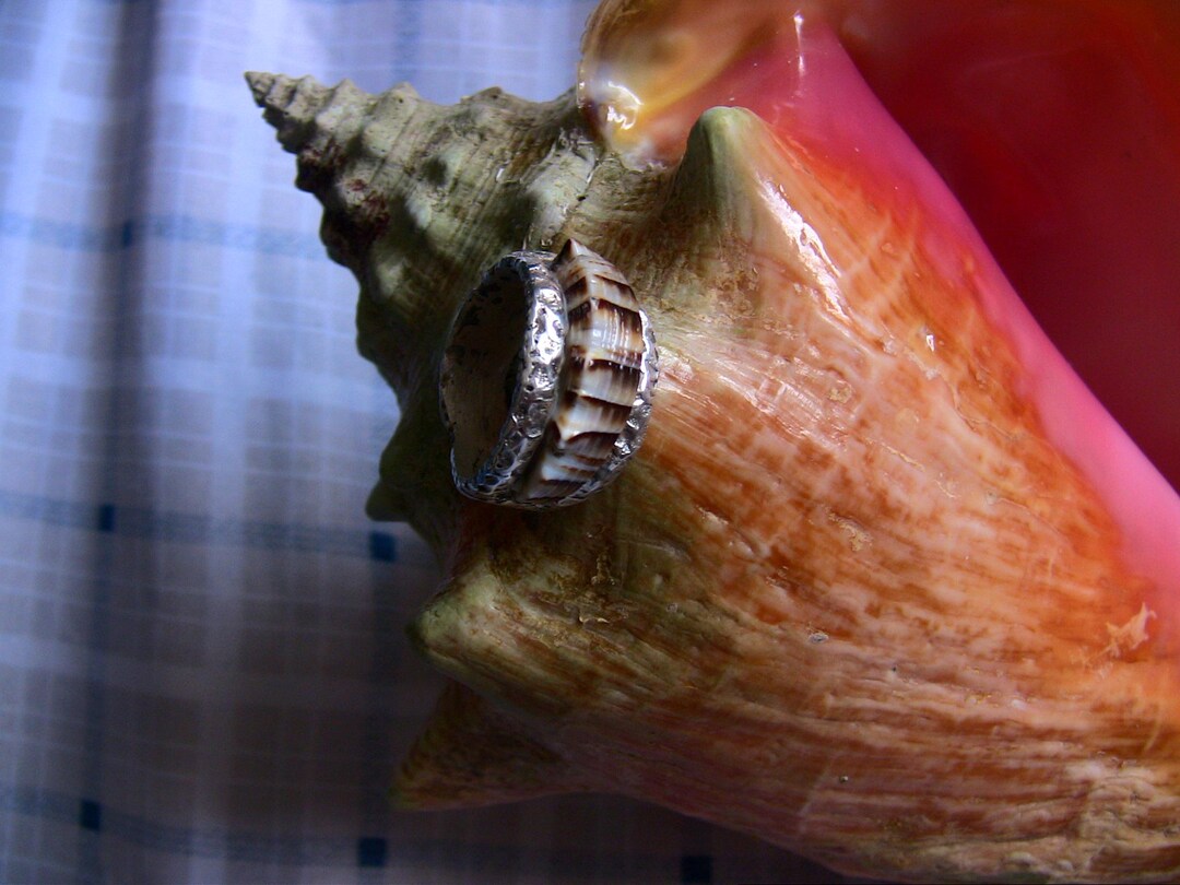 Florida Lightning Whelk Conch Shell Ring in 999 Pure Silver - Etsy