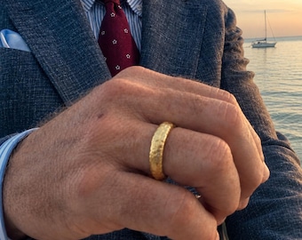 OPV 24K pure gold wedding band ring (.9999 pure gold 5mm half circle band)