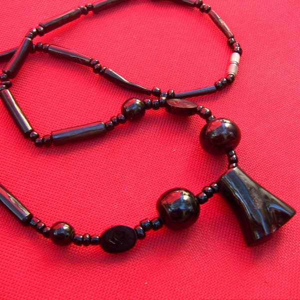 Black Coral Necklace Etsy