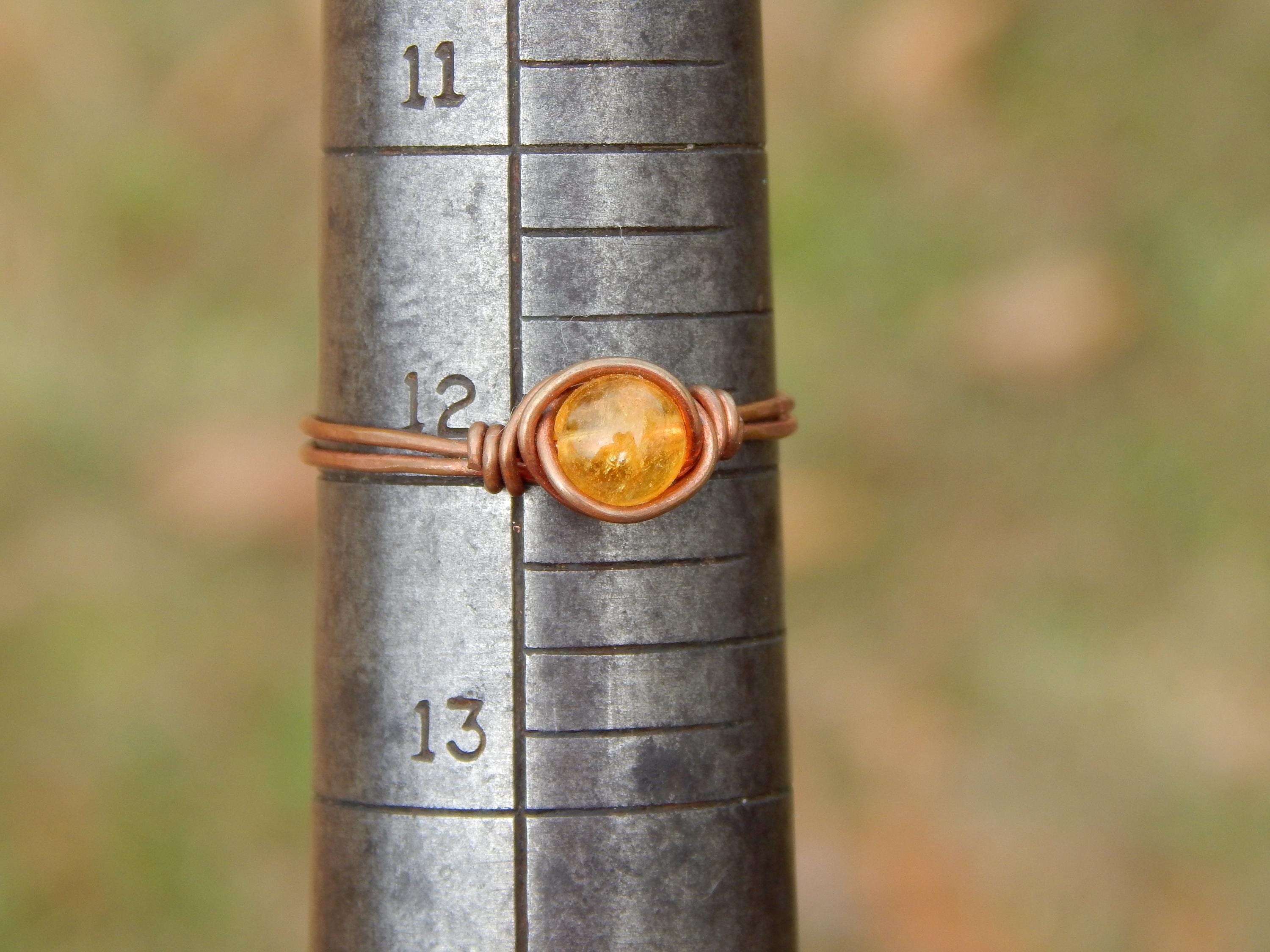 Citrine size 12 copper ring - Thumbnail 2