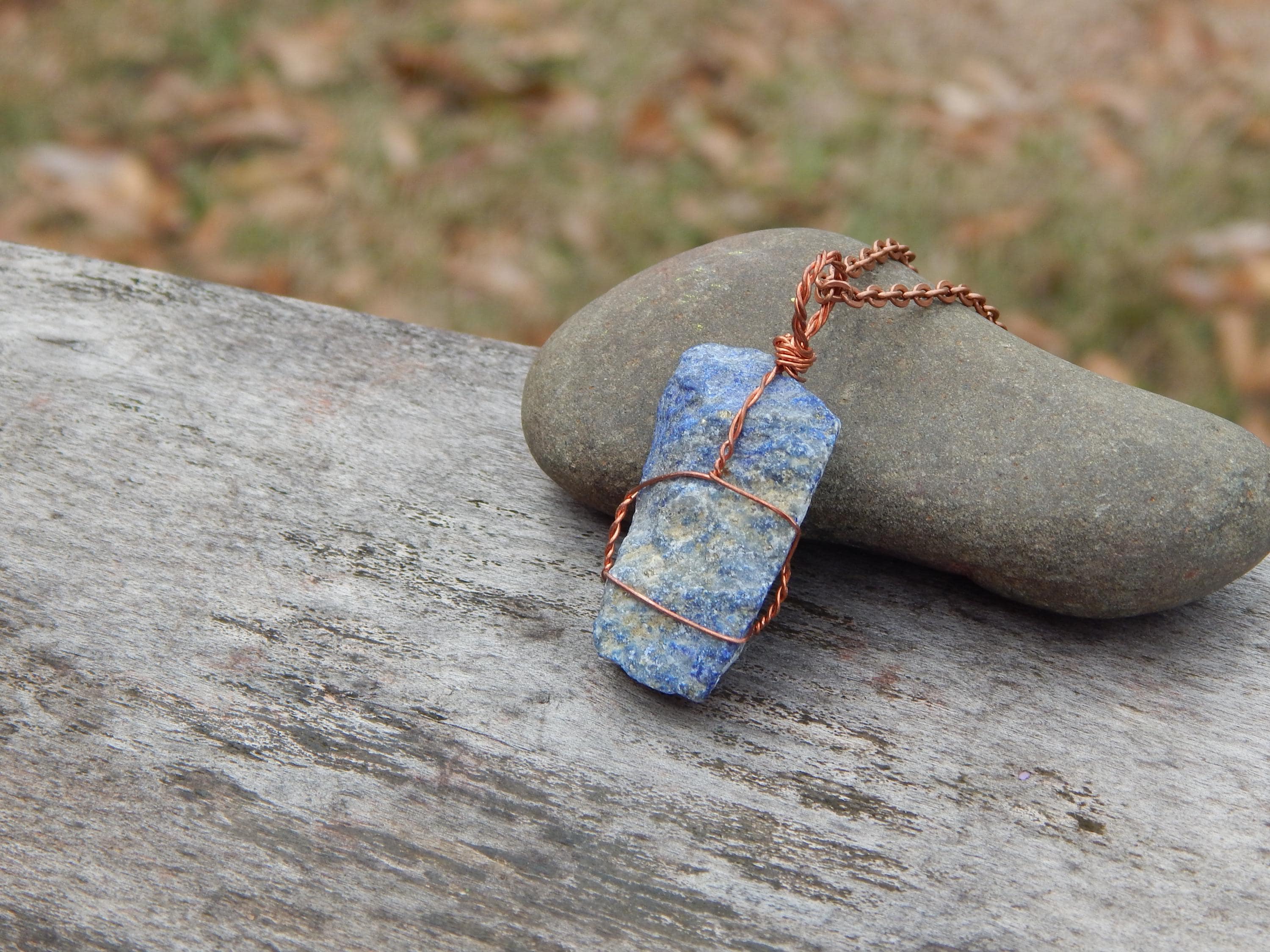 Raw lapis lazuli pendant - Thumbnail 5