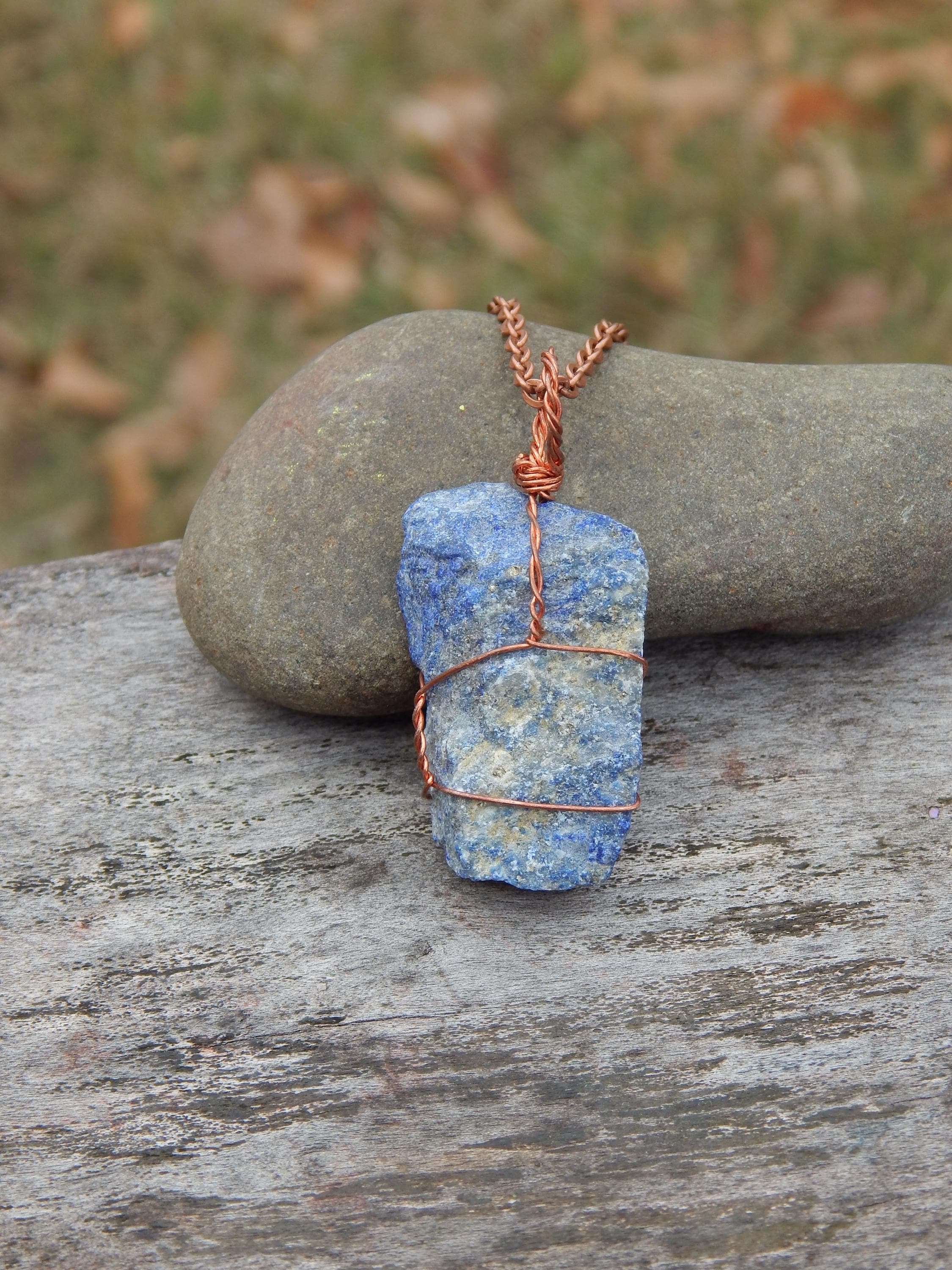 Raw lapis lazuli pendant - Thumbnail 2