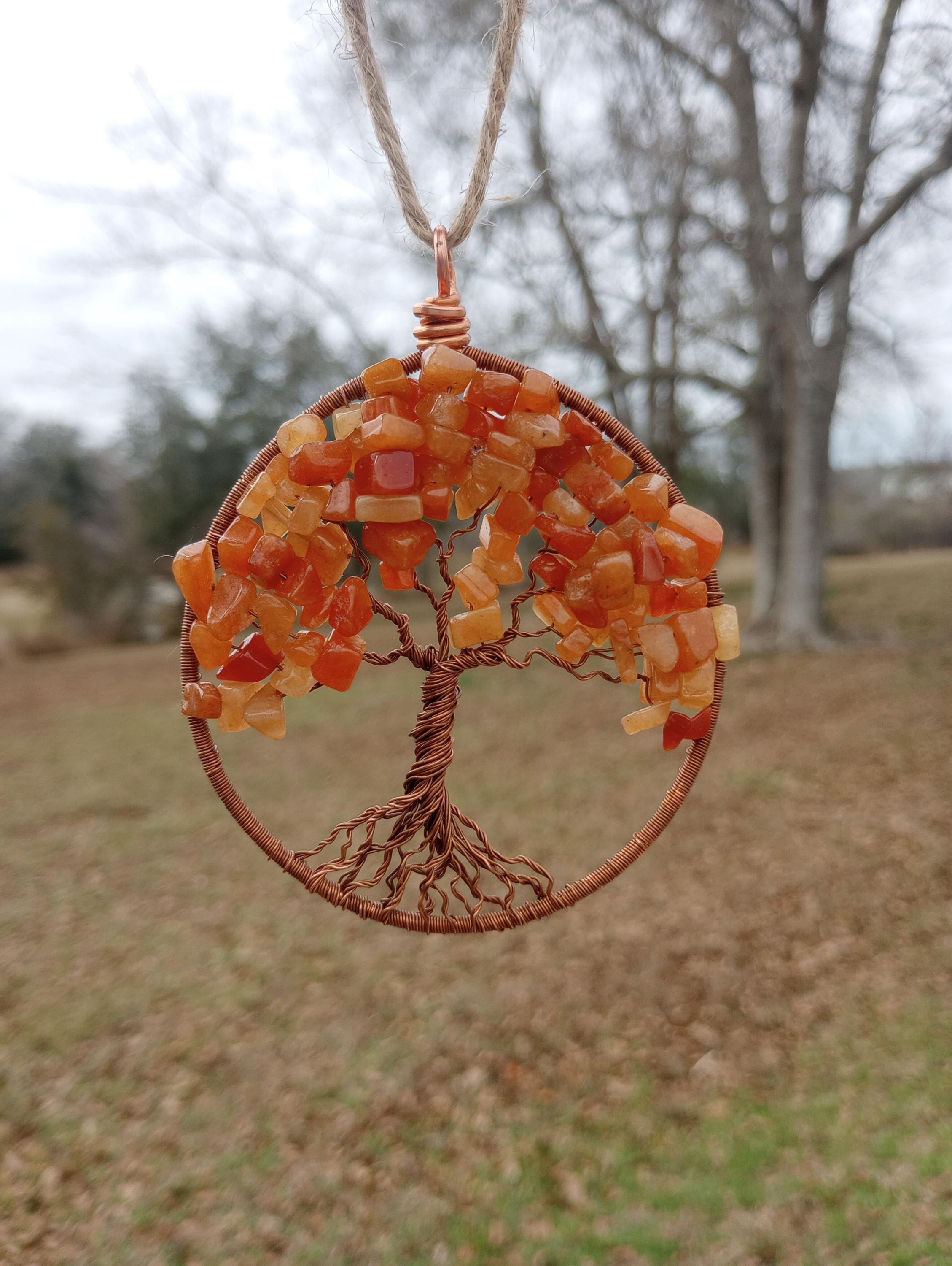 Orange aventurine tree of life suncatcher  - Thumbnail 3