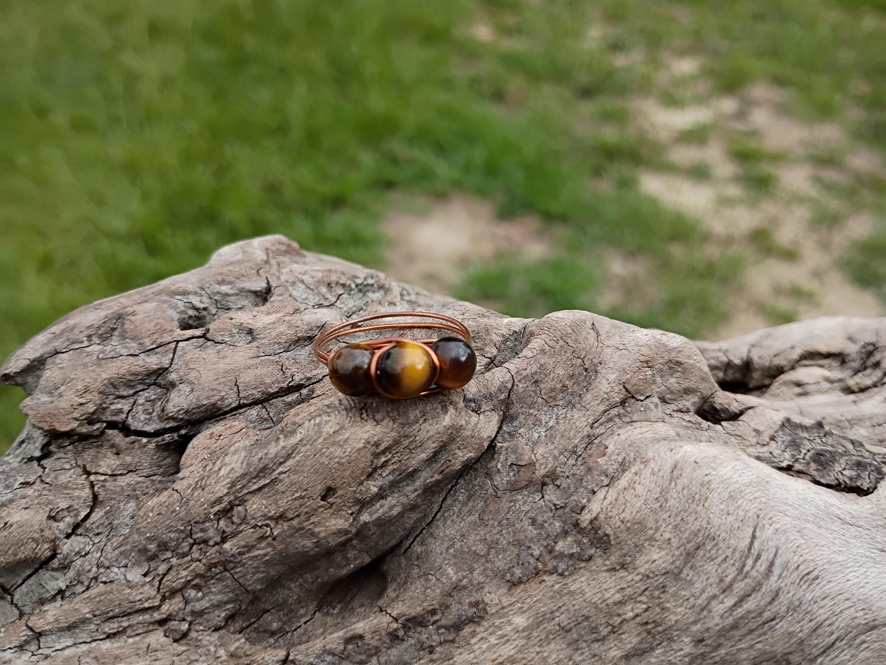 Tiger eye wire wrapped ring size 10.5 - Thumbnail 7