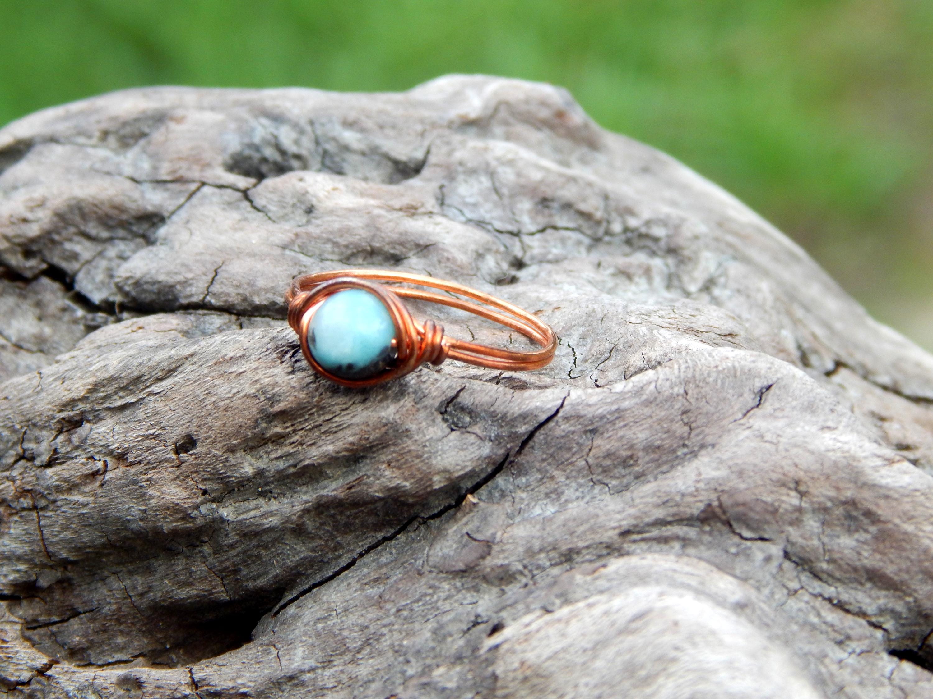 Amazonite size 9 wire wrap ring - Thumbnail 4