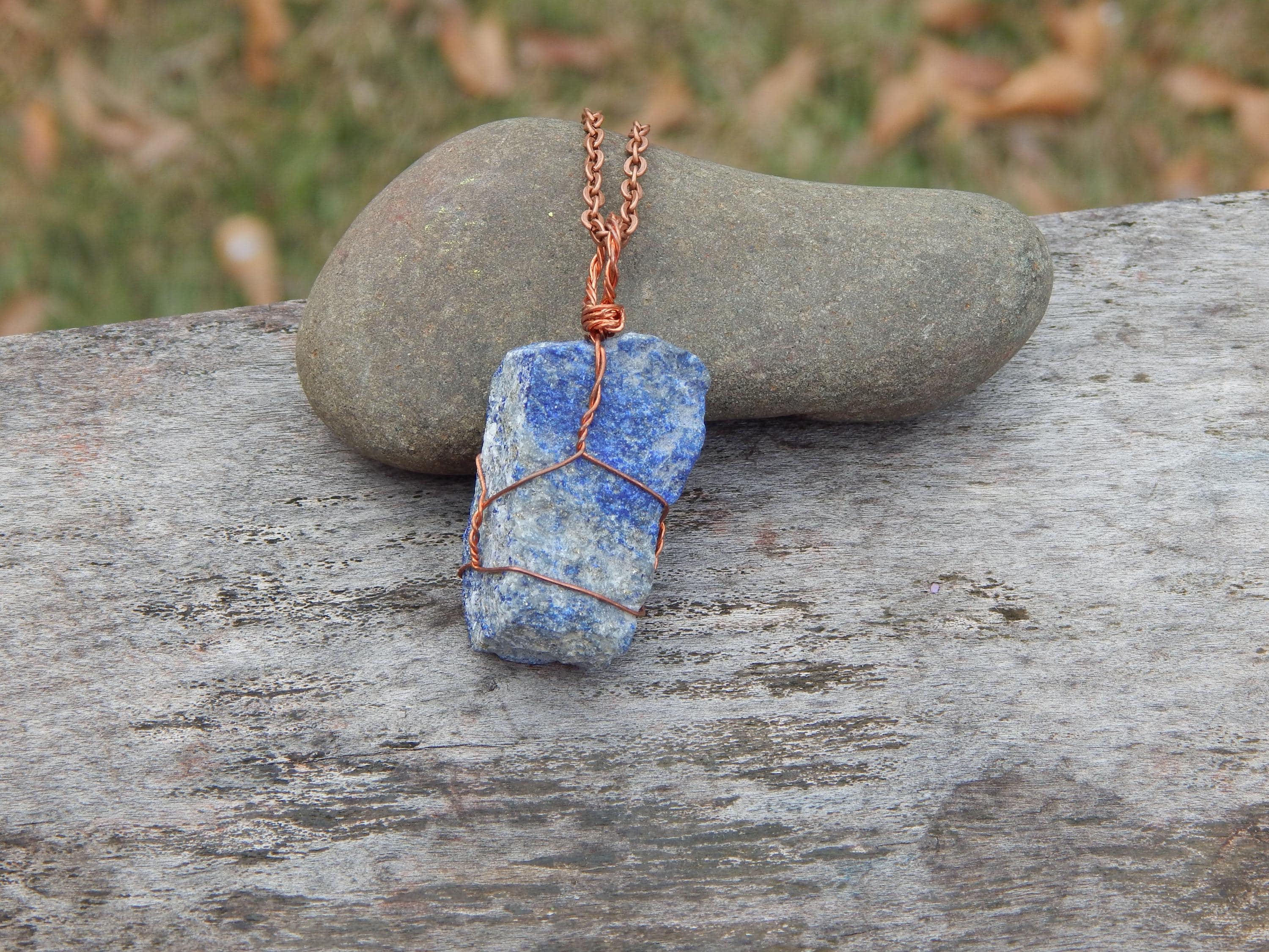 Raw lapis lazuli pendant - Thumbnail 7