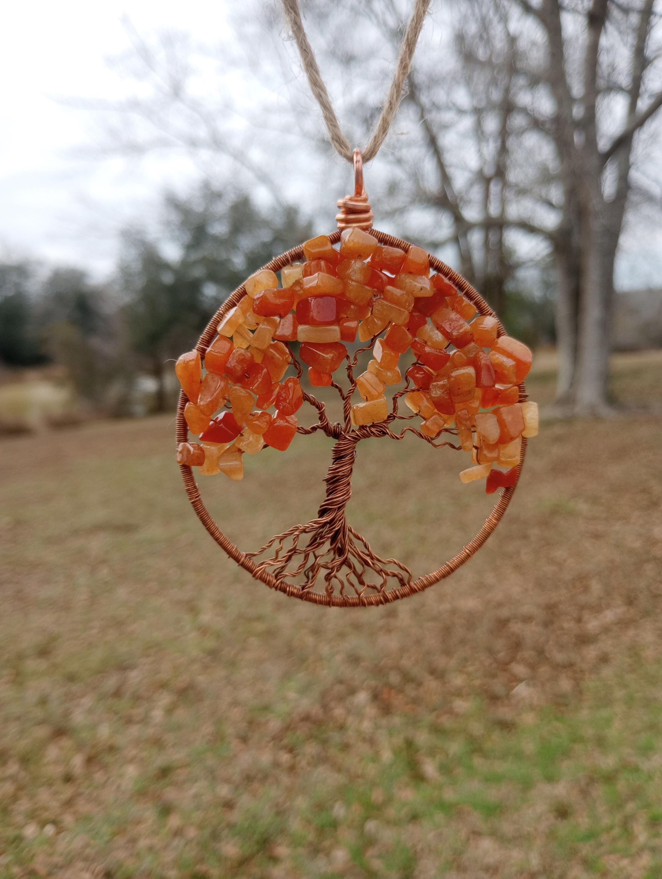 Orange aventurine tree of life suncatcher  - Thumbnail 6