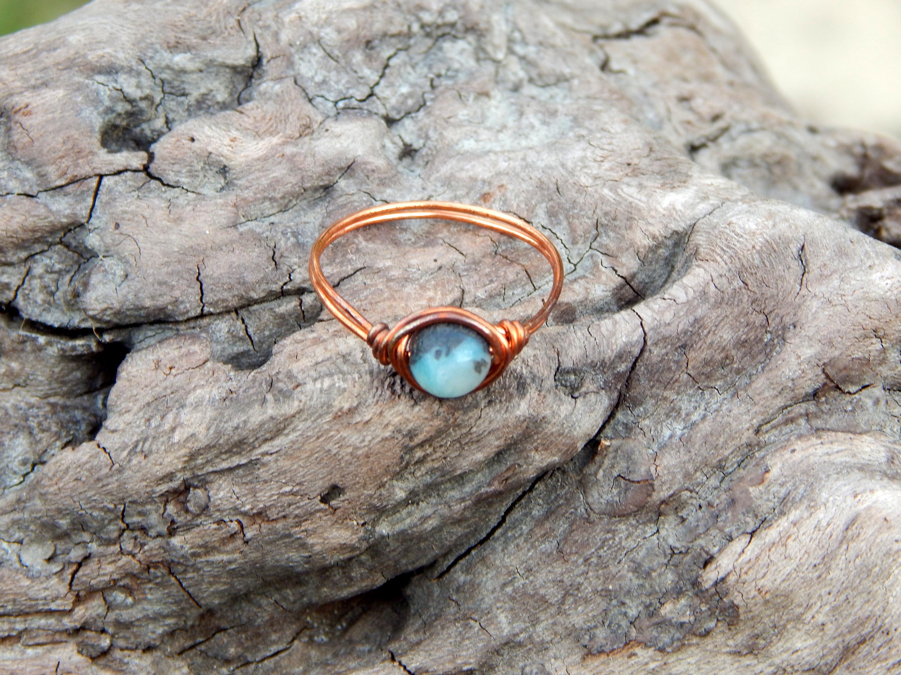 Amazonite size 9 wire wrap ring - Thumbnail 5