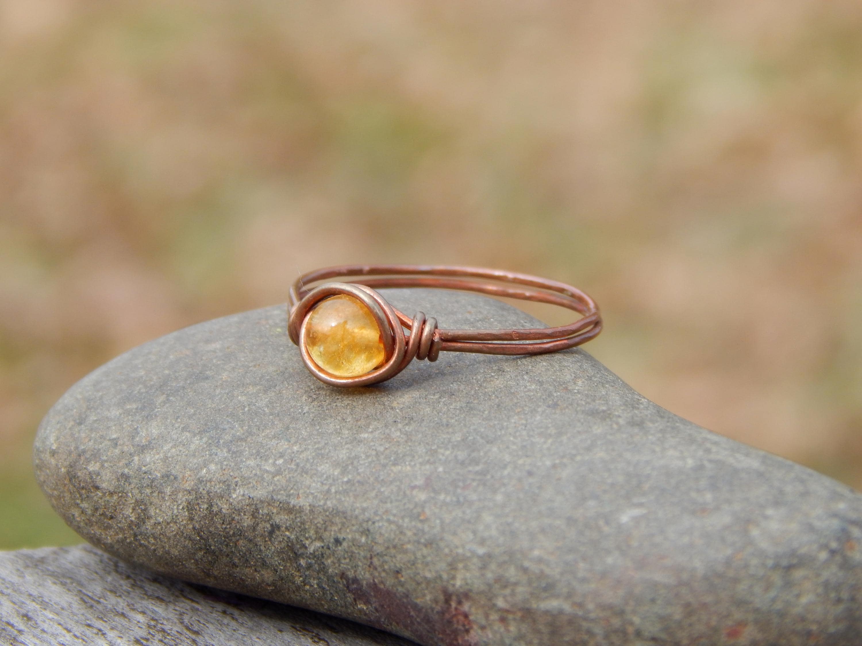 Citrine size 12 copper ring - Thumbnail 6