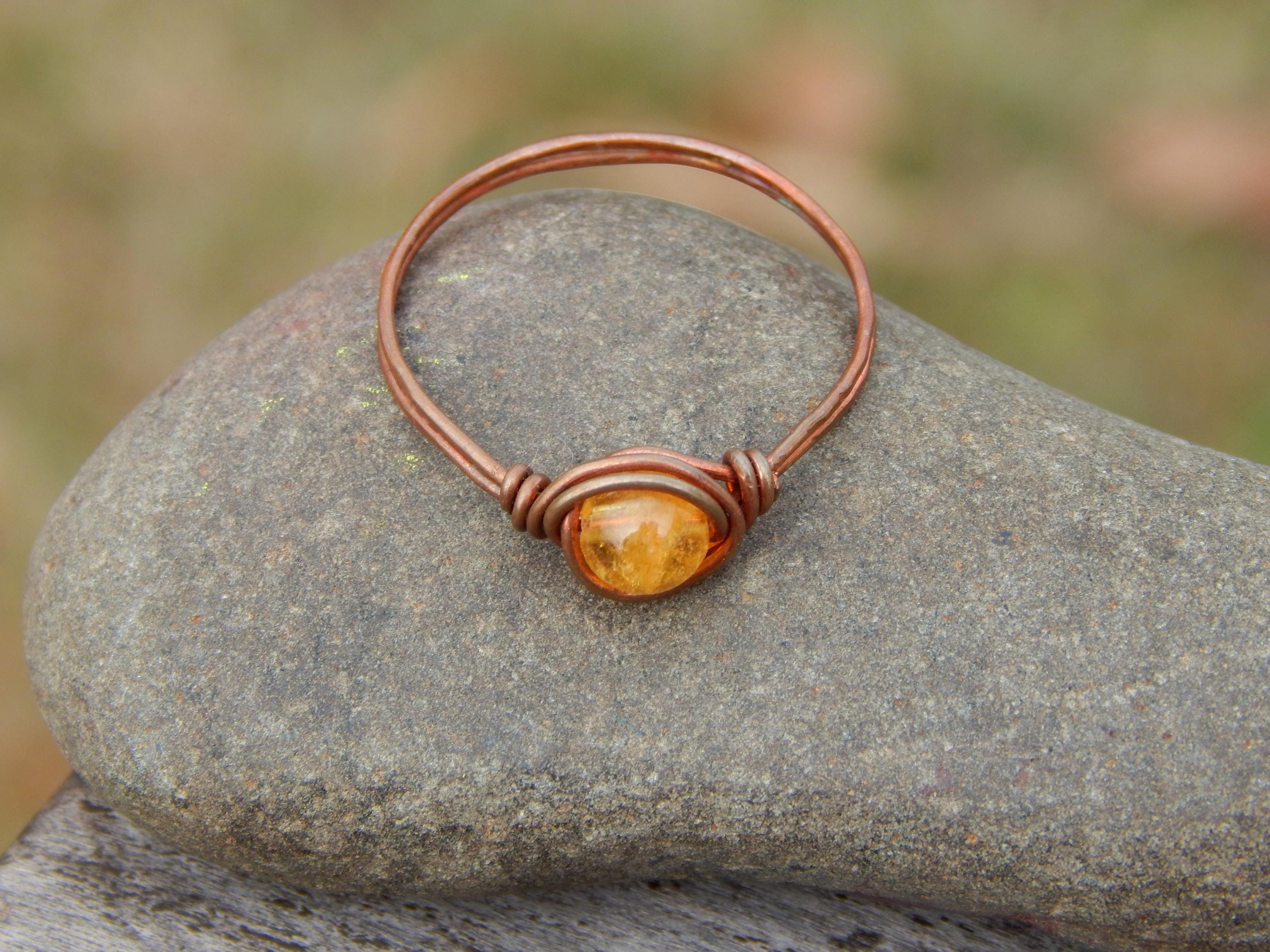 Citrine size 12 copper ring - Thumbnail 3