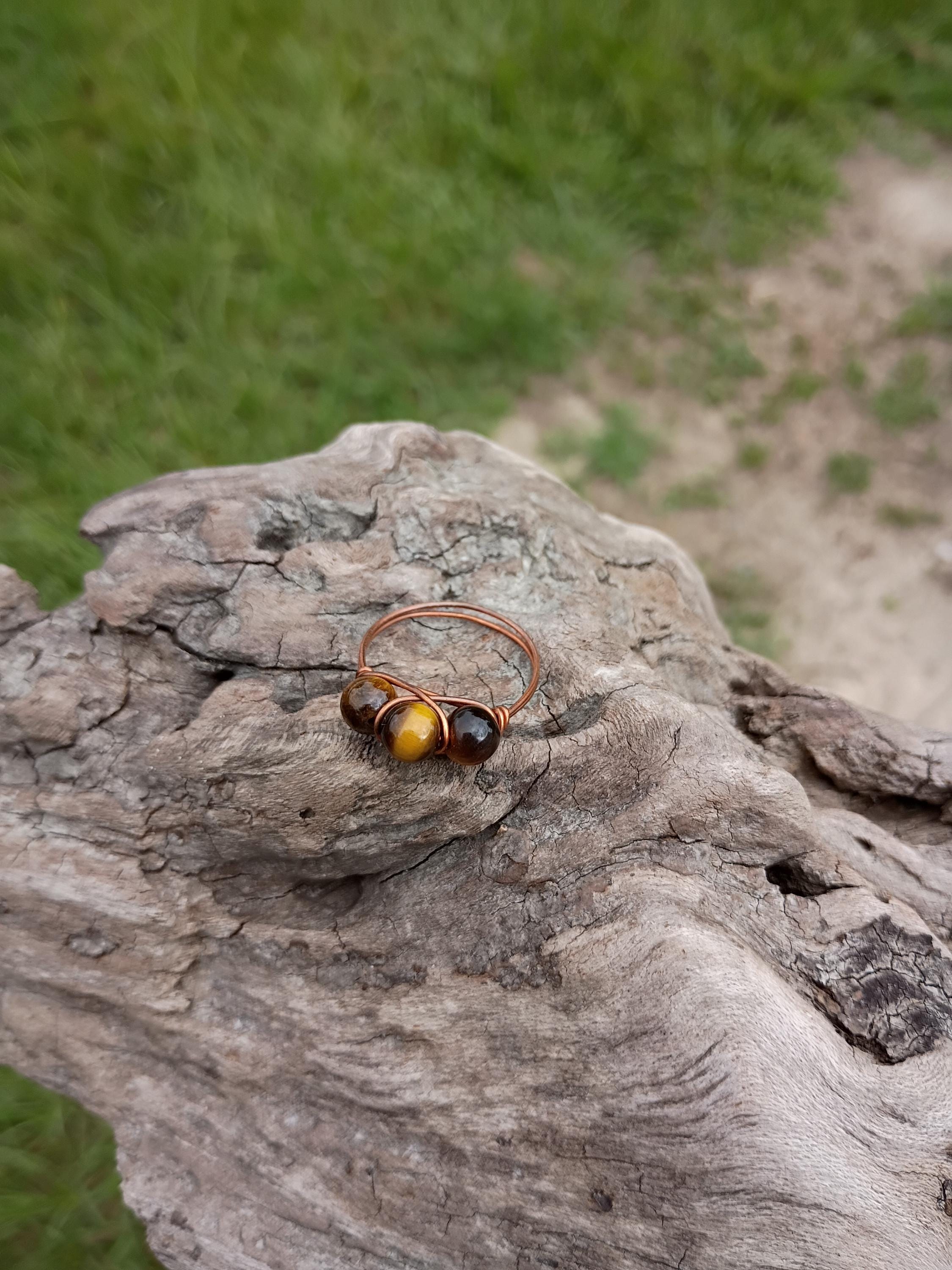 Tiger eye wire wrapped ring size 10.5 - Thumbnail 3