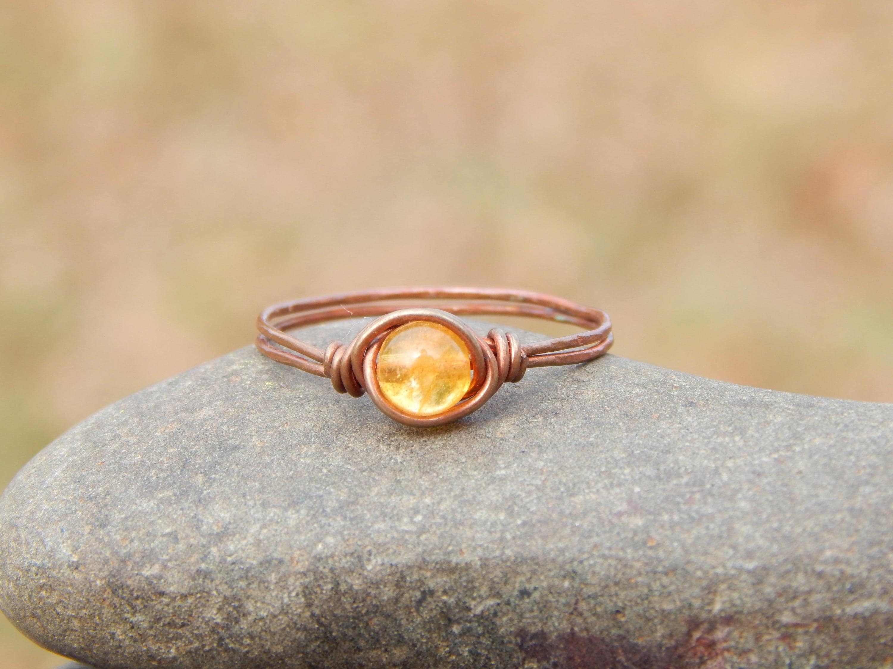 Citrine size 12 copper ring - Thumbnail 5