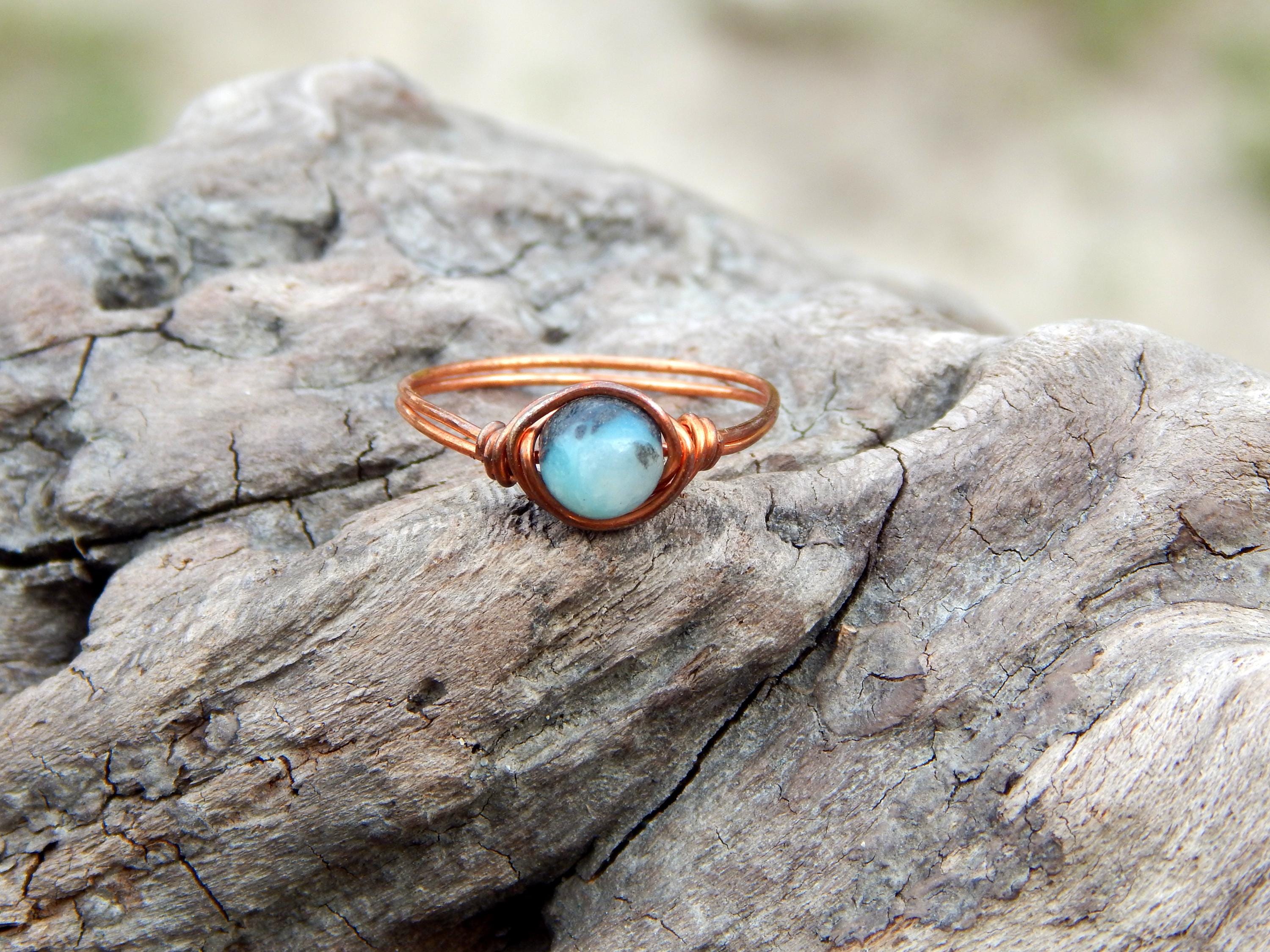 Amazonite size 9 wire wrap ring