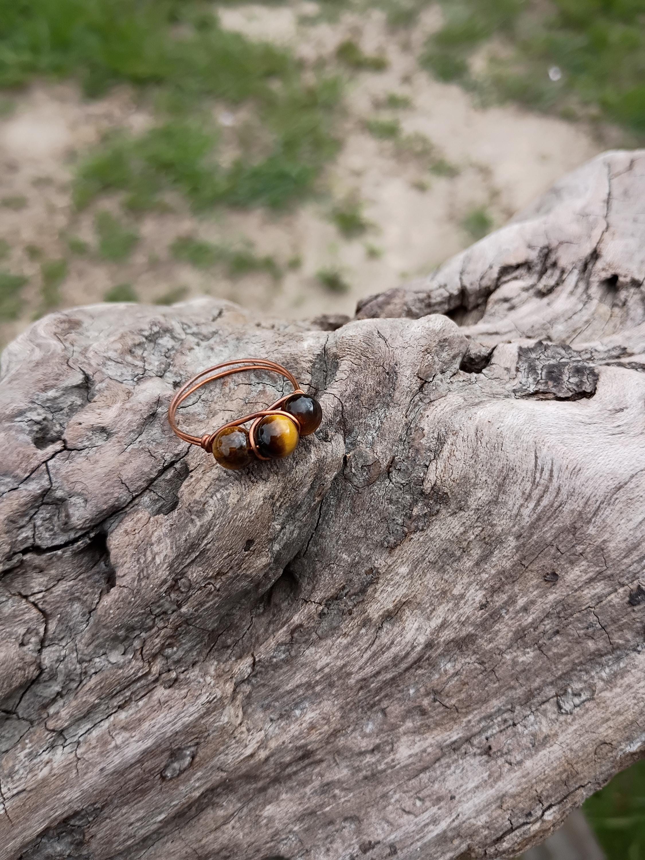 Tiger eye wire wrapped ring size 10.5 - Thumbnail 4