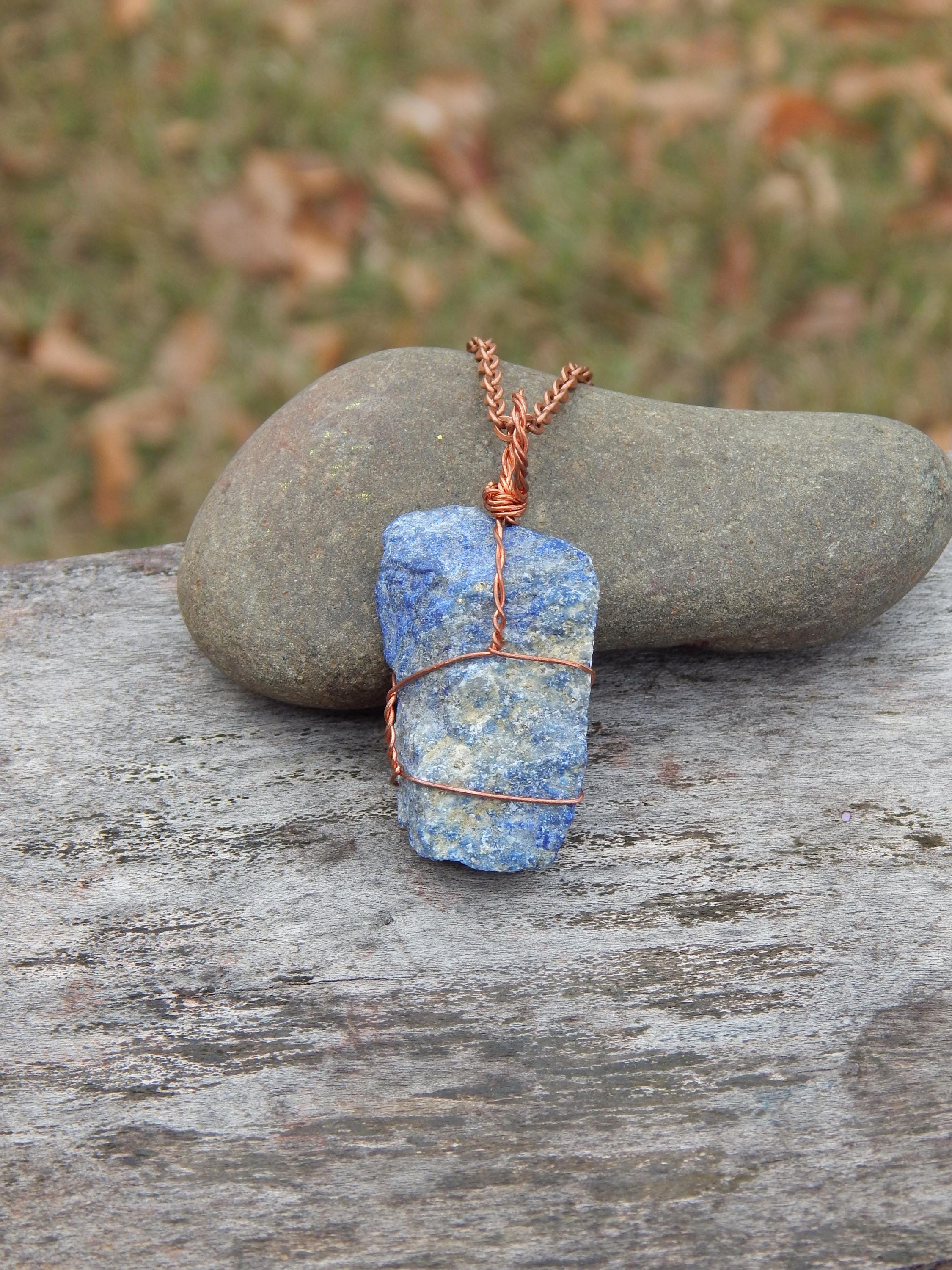 Raw lapis lazuli pendant - Thumbnail 3