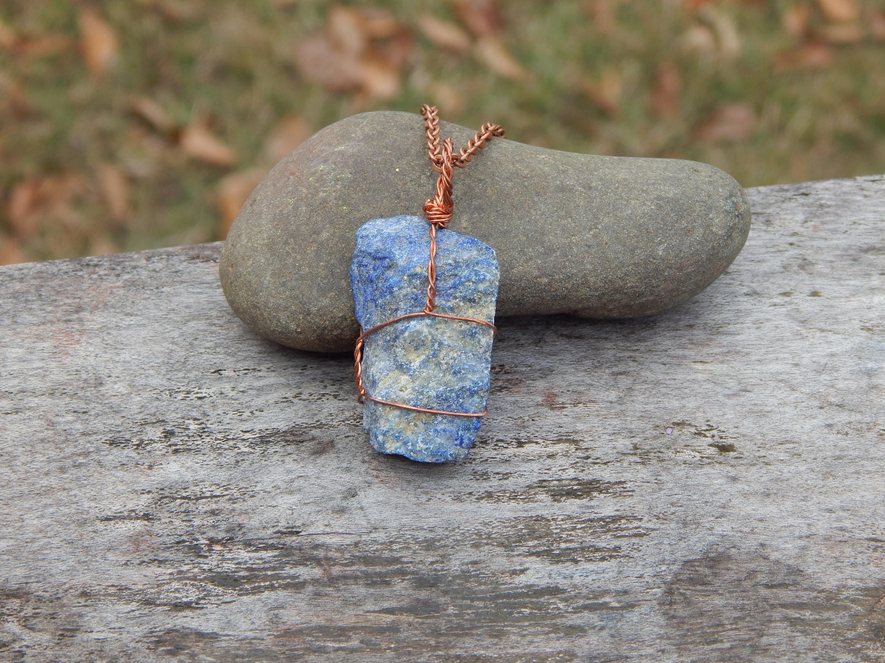 Raw lapis lazuli pendant
