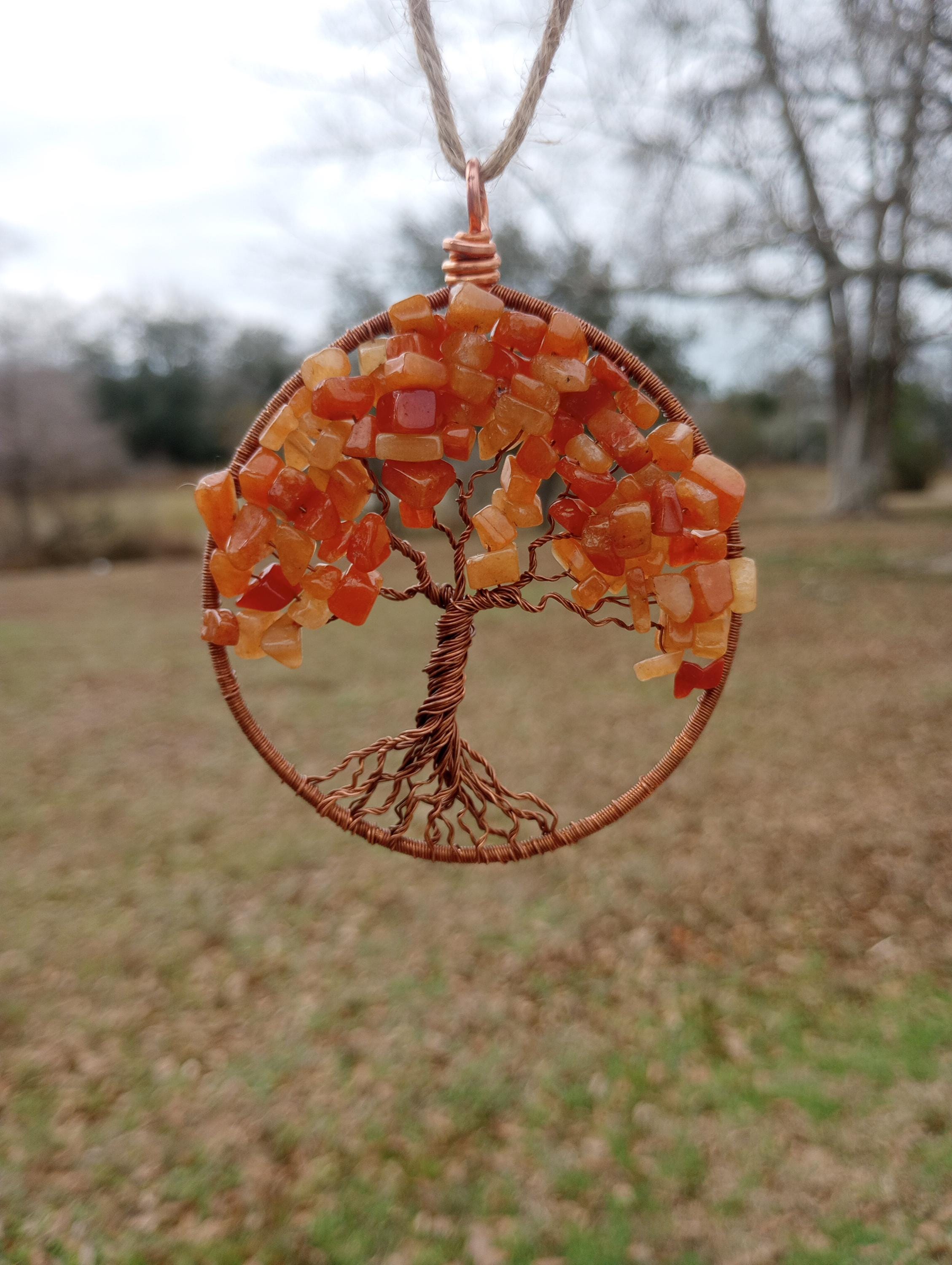 Orange aventurine tree of life suncatcher  - Thumbnail 4