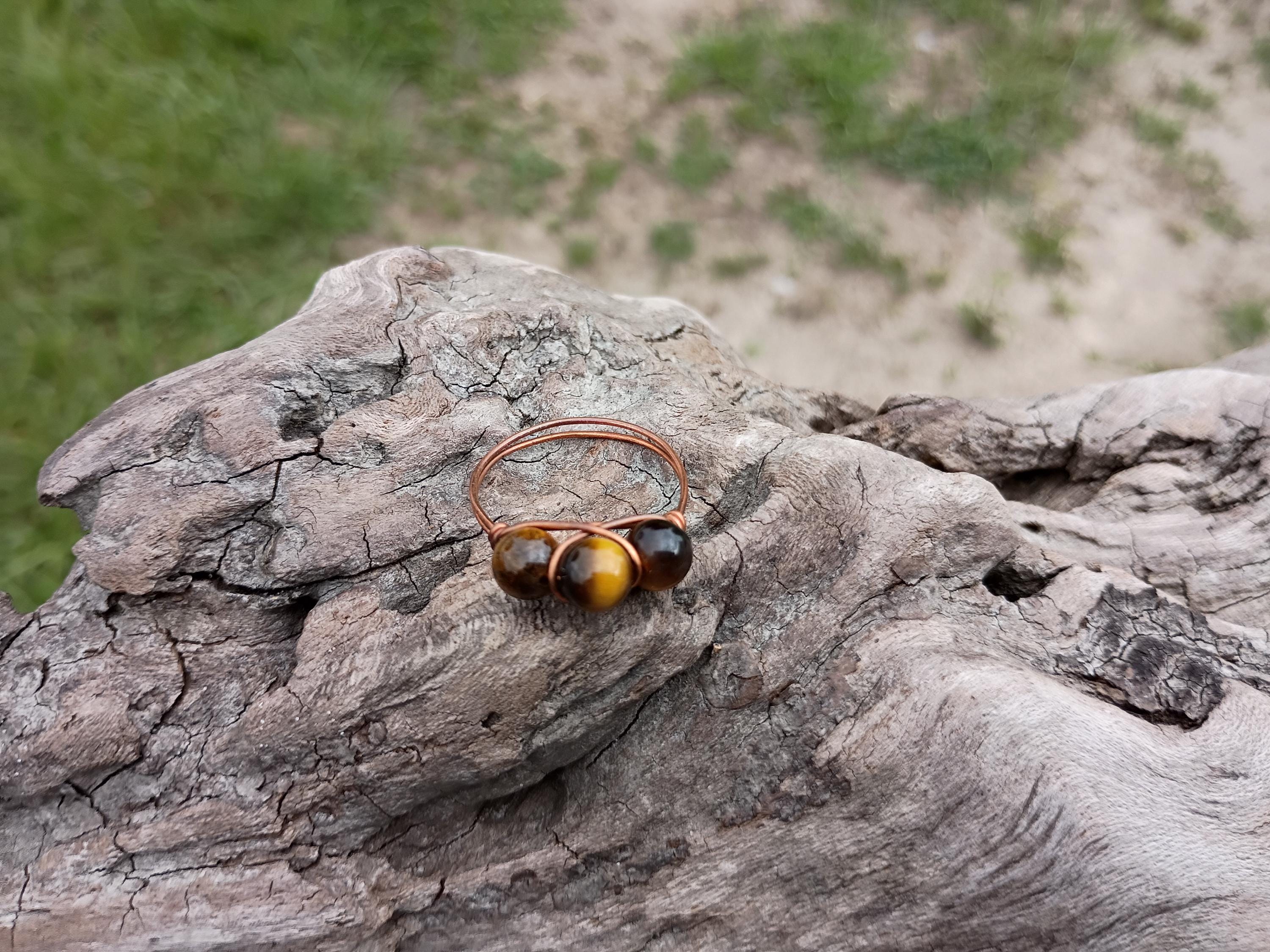 Tiger eye wire wrapped ring size 10.5 - Thumbnail 5