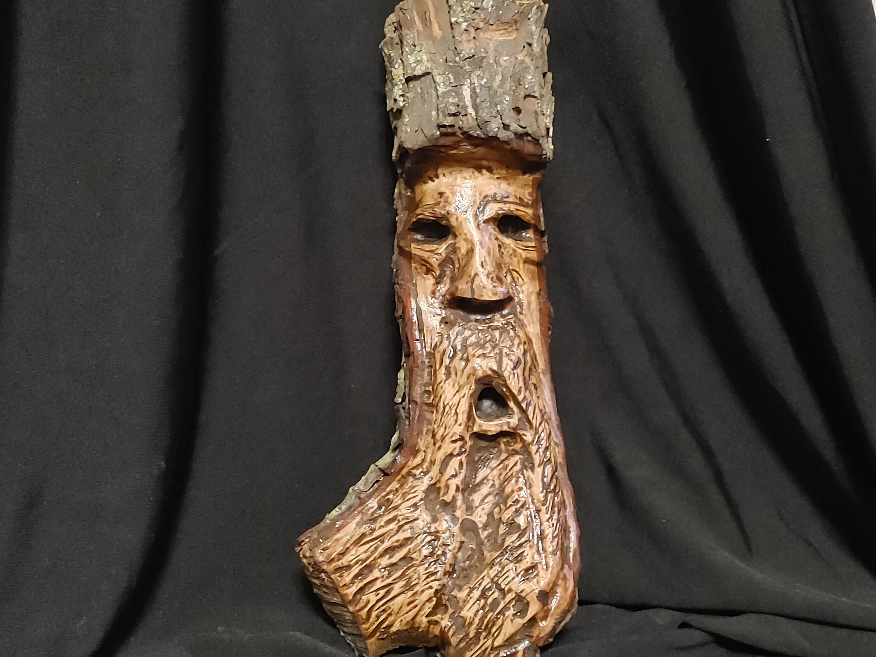 Wood Spirit Hand carved from Pecan wood. slim Etsy