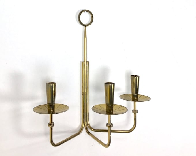 Rare Vintage Tommi Parzinger For Dorlyn Brass Wall Candelabra Sconce Mid Century Modern