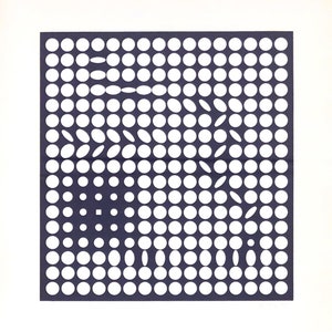 Vintage Victor Vasarely Op Art Lithograph 1970s image 1