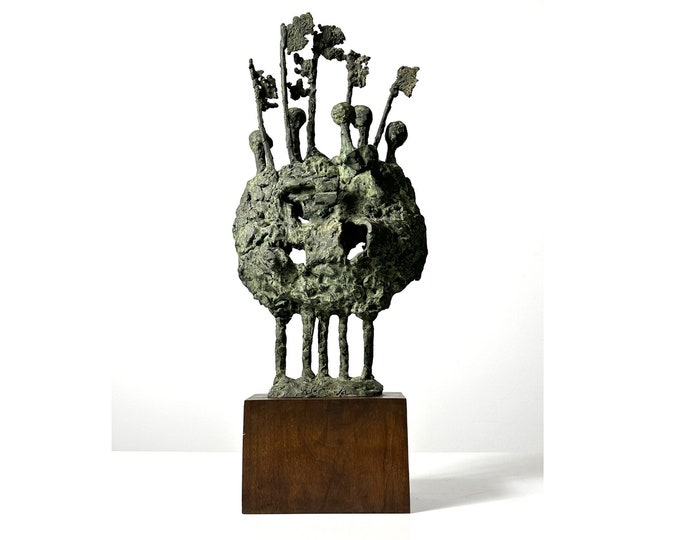 ON HOLD Original Vintage Mid Century Modern Abstract Bronze Sculpture by Frances Gazda 1960s