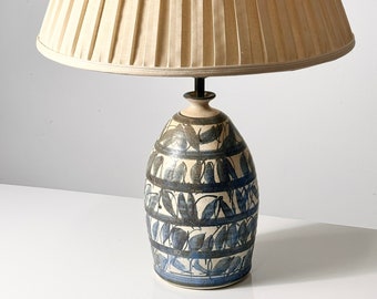 Vintage Mid Century Modern Rare JT Abernathy Studio Pottery Ceramic Table Lamp 1960s