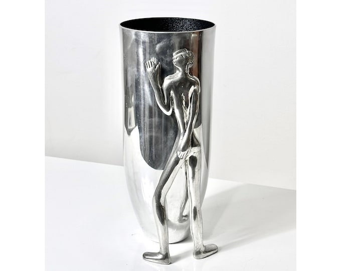 Vintage Sculptural Aluminum Carol Boyes Figural Man Vase 20th Century