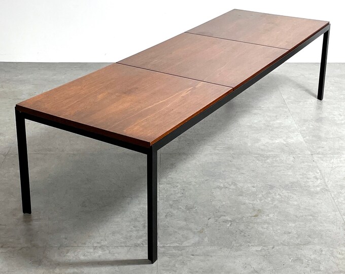 Early Vintage Florence Knoll T Angle Walnut Coffee Table 1950s