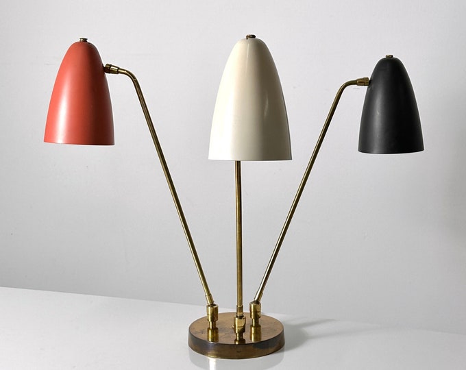 Rare Ben Seibel Three Arm Articulated Table Lamp 1950s Vintage Mid Century Modern