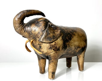 Vintage Leather Elephant By Dimitri Omersa for Abercrombie & Fitch 1960s